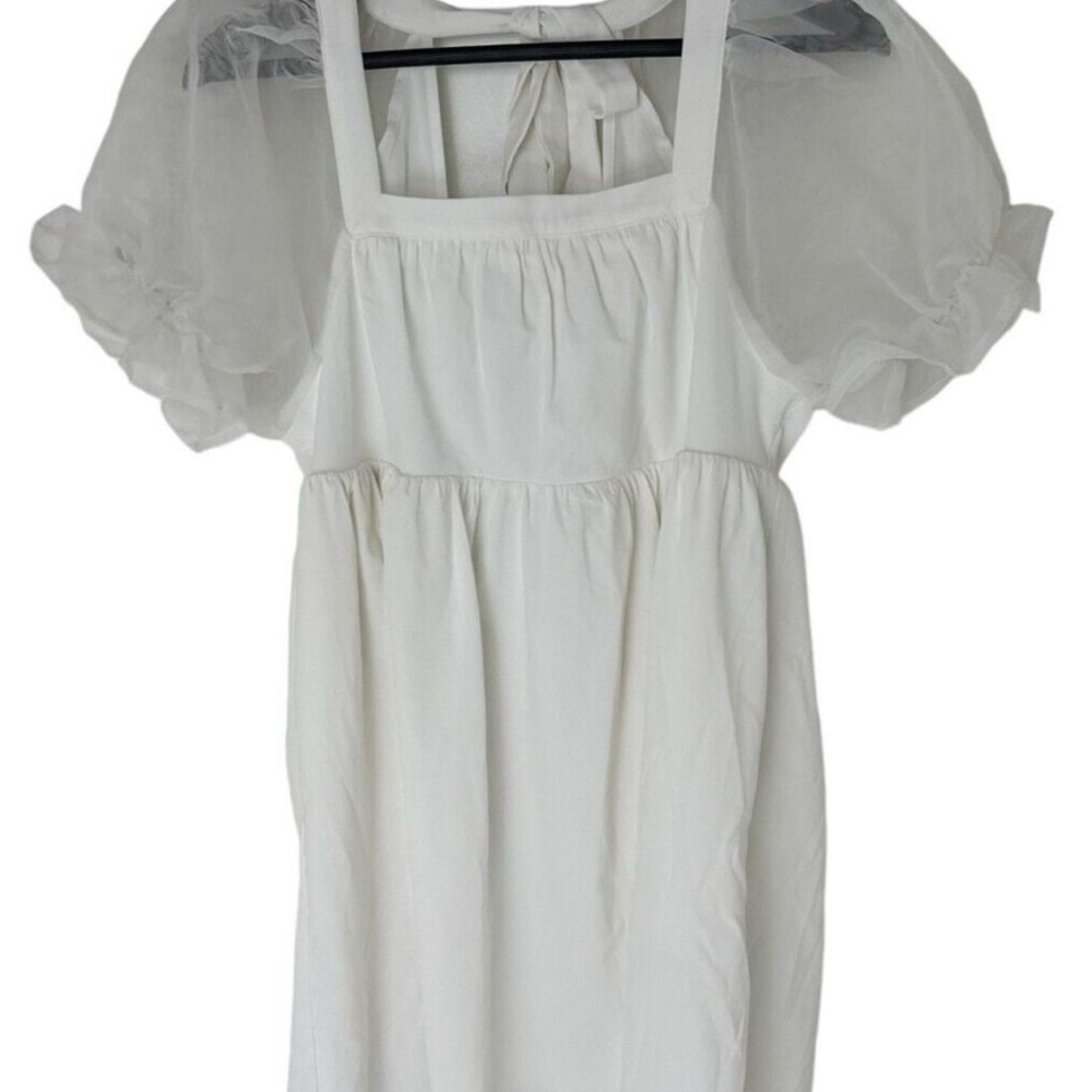 Entro White Puff Sleeve Dress